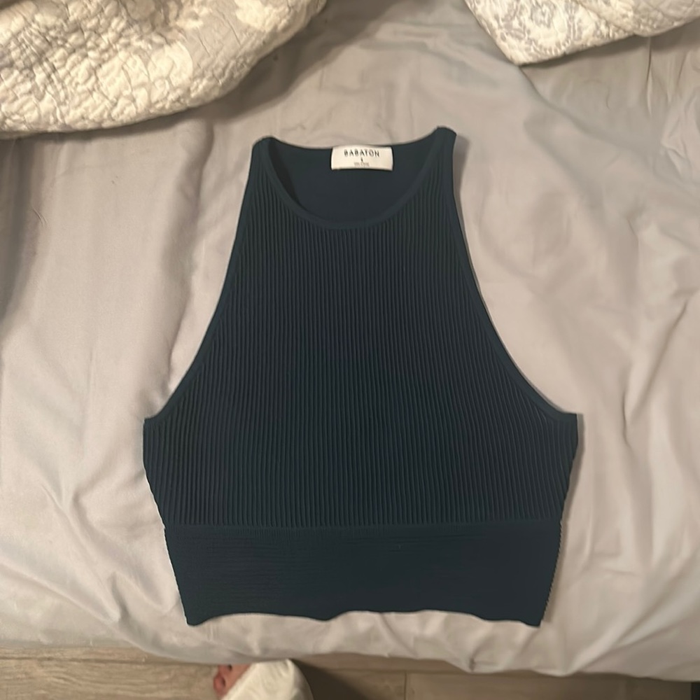 Aritzia Babaton Stefano Sculpt Knit Tank in Herbage Green (S)
